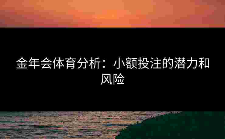 金年会体育分析：小额投注的潜力和风险